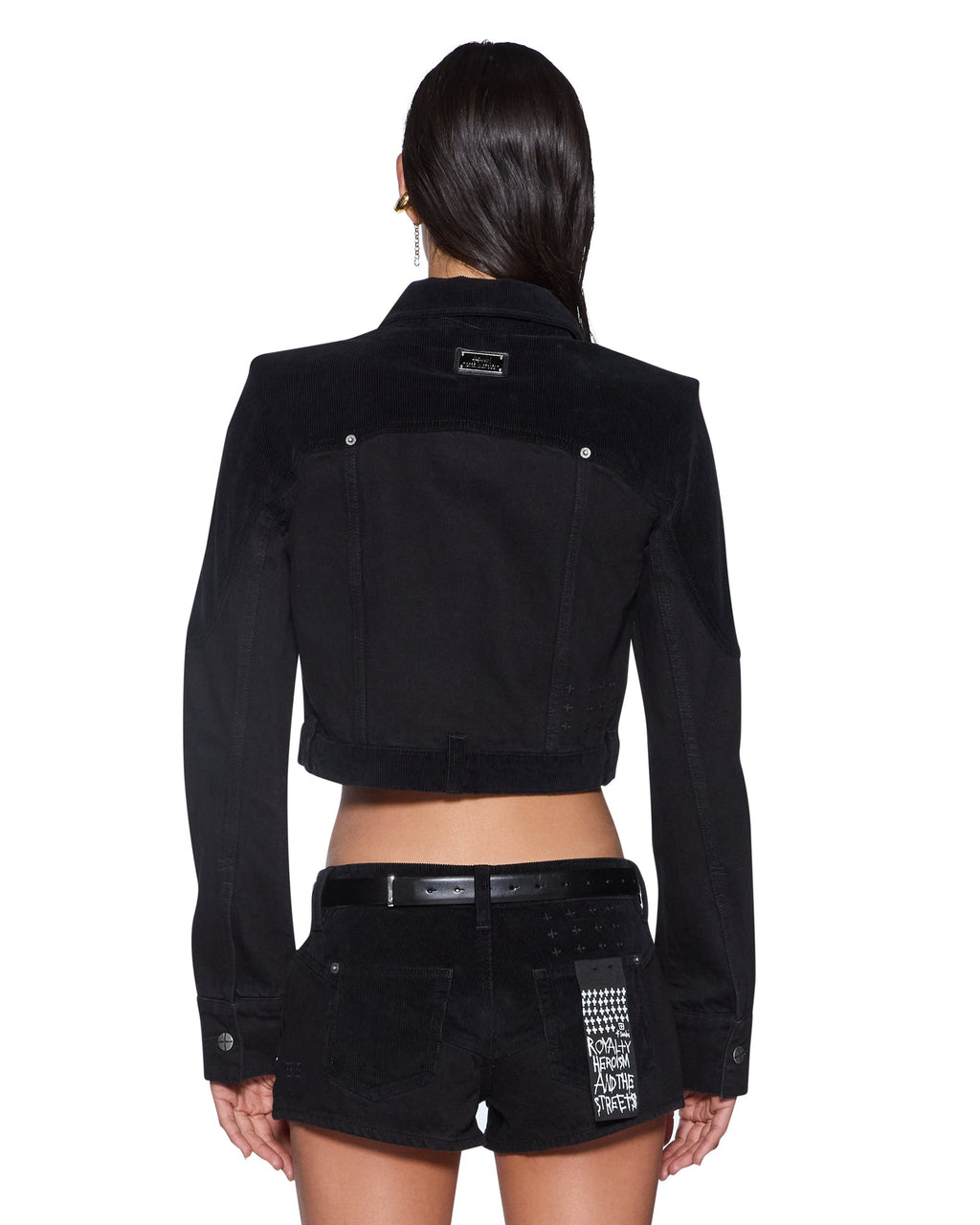Womens Slim Trucker Jacket Saloon Black Slim Jackets - Black