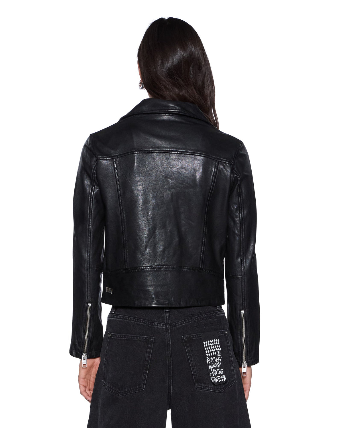 Womens Amplify Leather Jacket Black Regular Jackets - Black