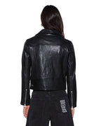 Womens Amplify Leather Jacket Black Regular Jackets - Black