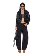 Womens Amplify Leather Jacket Black Regular Jackets - Black