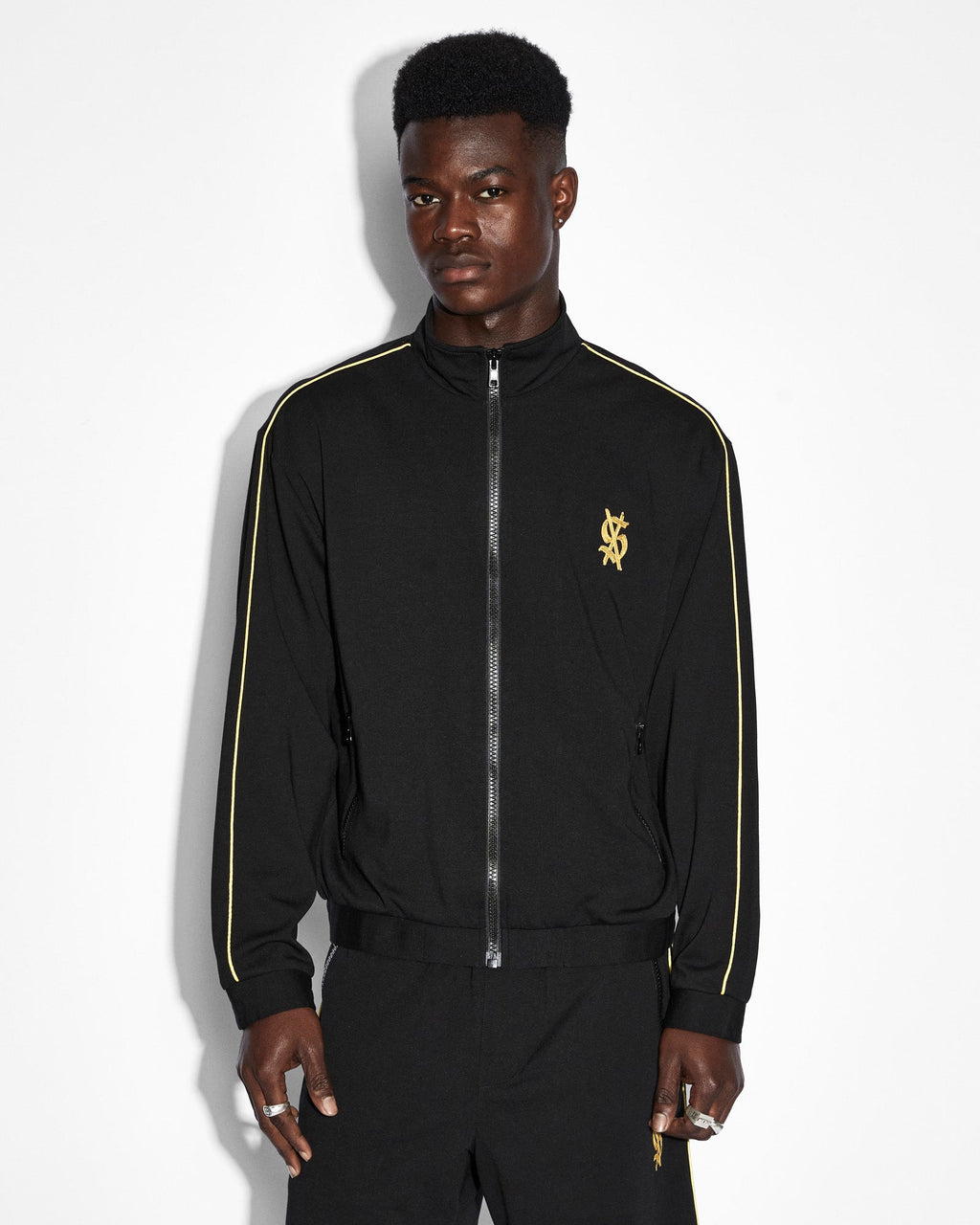 Mens Antidote Trak Jacket Black/yellow Relaxed Jackets - Black