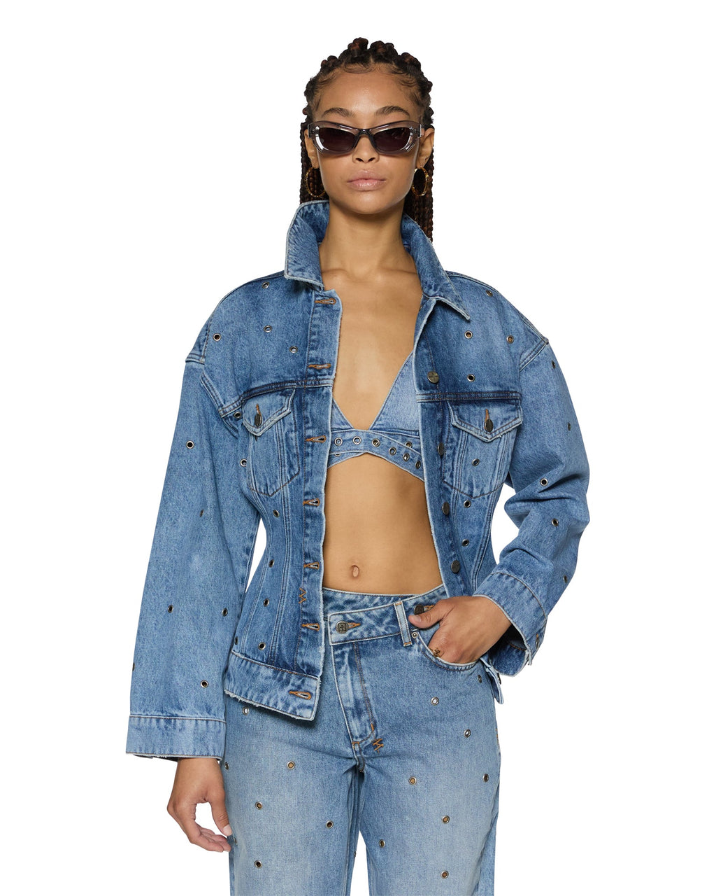 Womens Cinched Jacket Chroma Slim Jackets - Denim