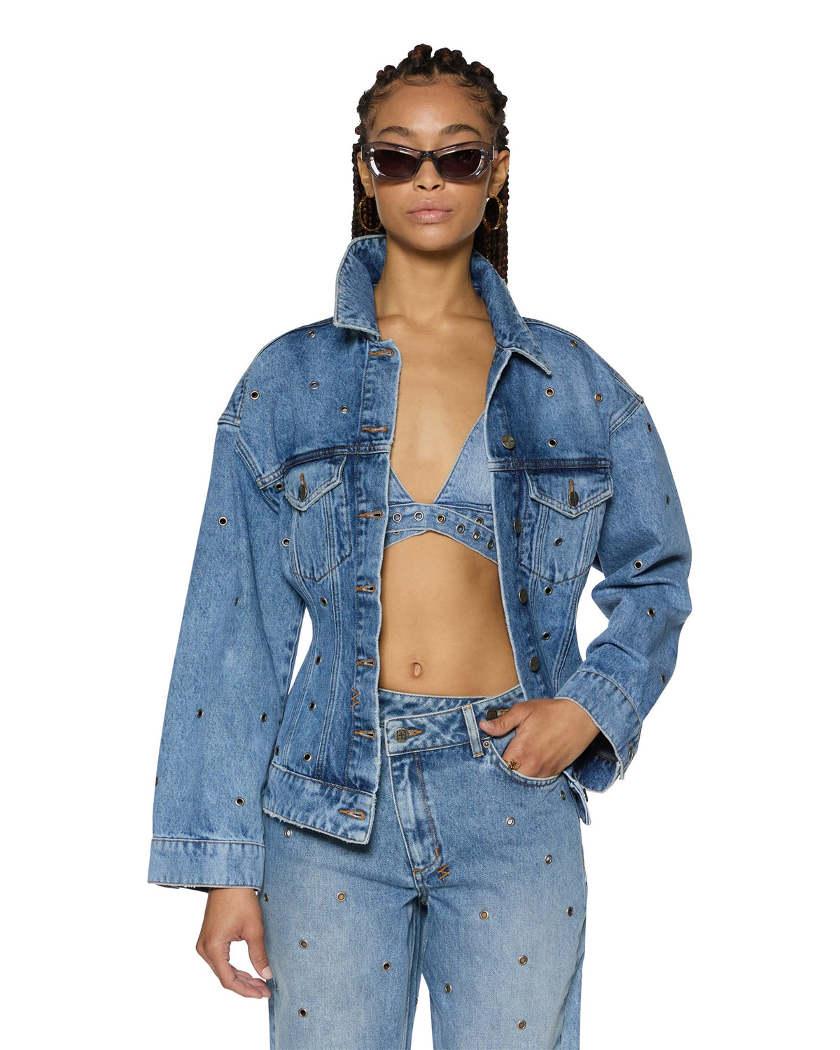 Womens Cinched Jacket Chroma Slim Jackets - Denim