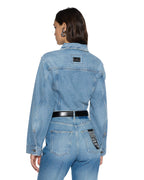 Womens Cinched Jacket Crop Tru Vintage Fitted Jackets - Denim
