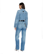 Womens Cinched Jacket Crop Tru Vintage Fitted Jackets - Denim