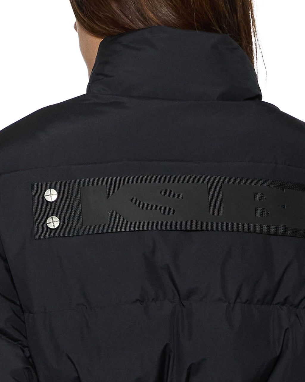 Womens Cinched Puffer Black Regular Jackets - Black