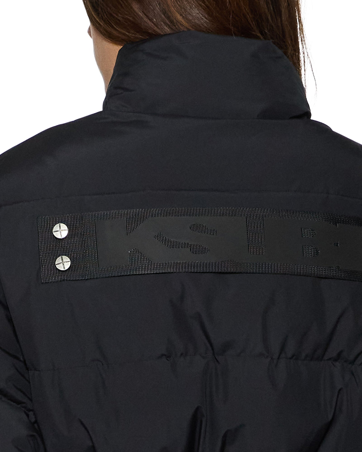 Womens Cinched Puffer Black Regular Jackets - Black