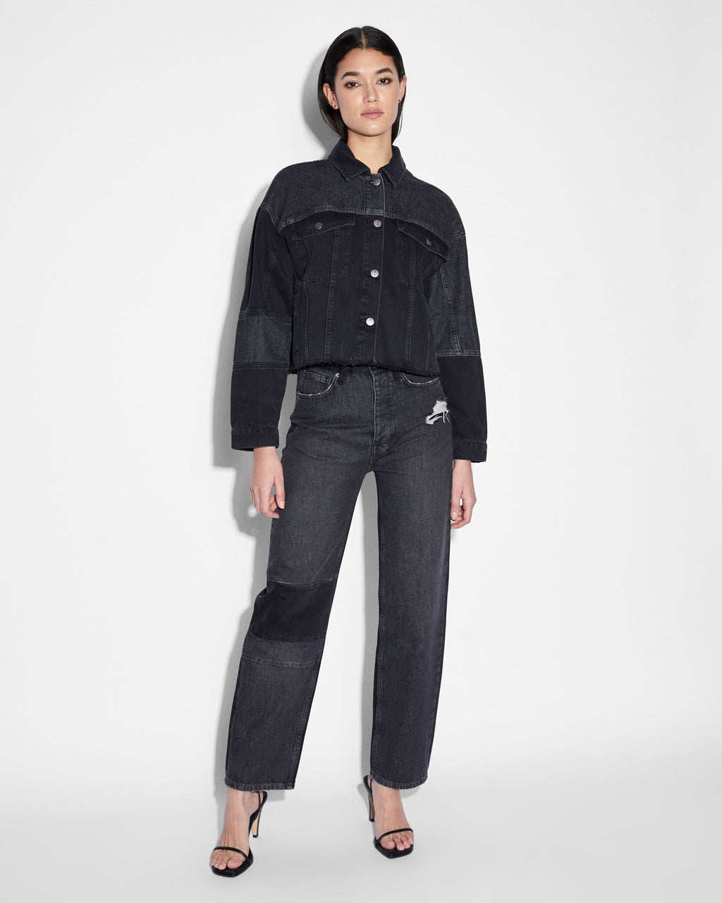 Womens Brooklyn Jean Destiny Noir Straight Denim Jeans - Black
