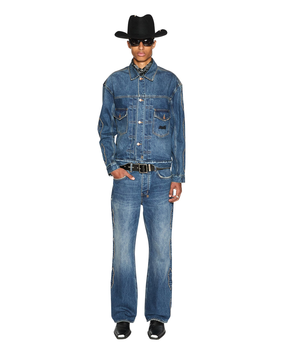 Mens Roped Doubledown Bronko Antique Kraft Bootcut Denim Jeans - Denim