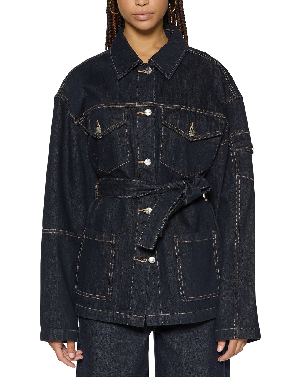 Womens Duty Jacket Zenith Pop Oversized Jackets - Denim