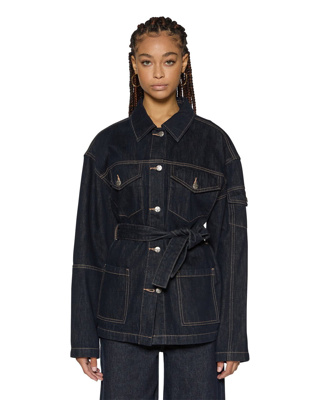 Womens Duty Jacket Zenith Pop Oversized Jackets - Denim
