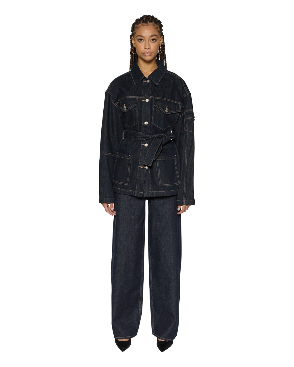 Womens Duty Jacket Zenith Pop Oversized Jackets - Denim