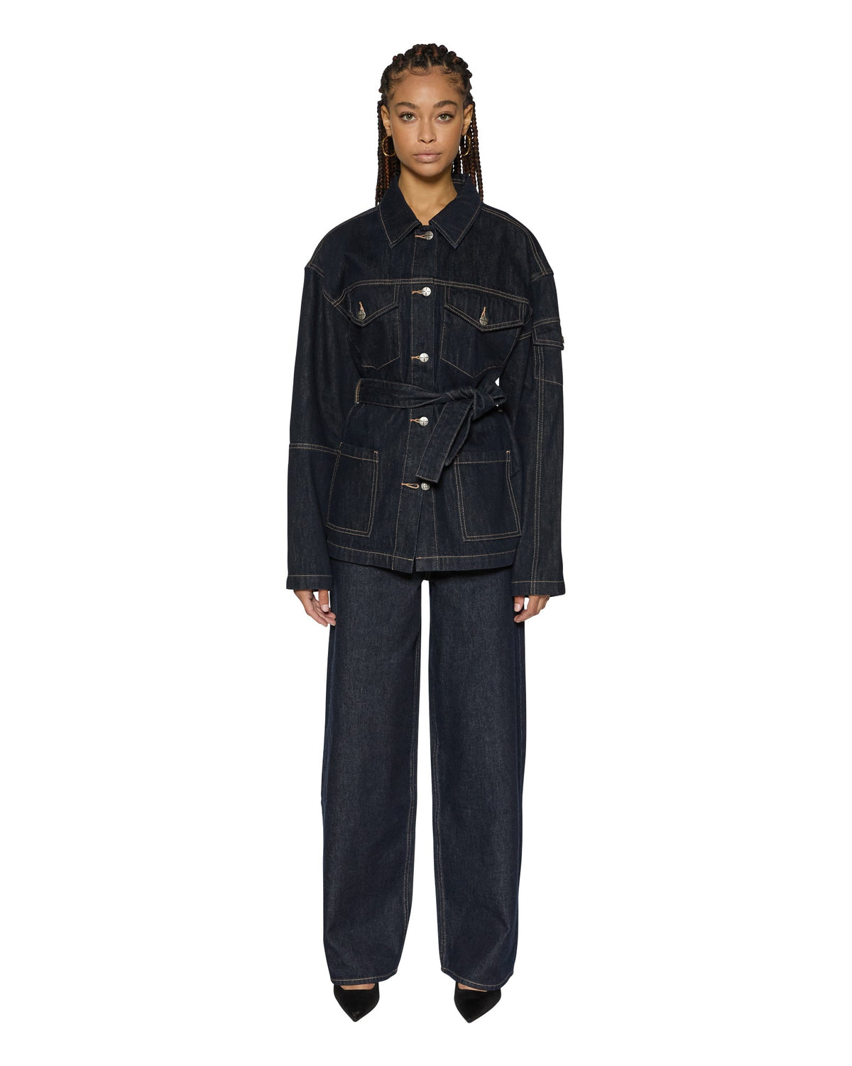 Womens Duty Jacket Zenith Pop Oversized Jackets - Denim
