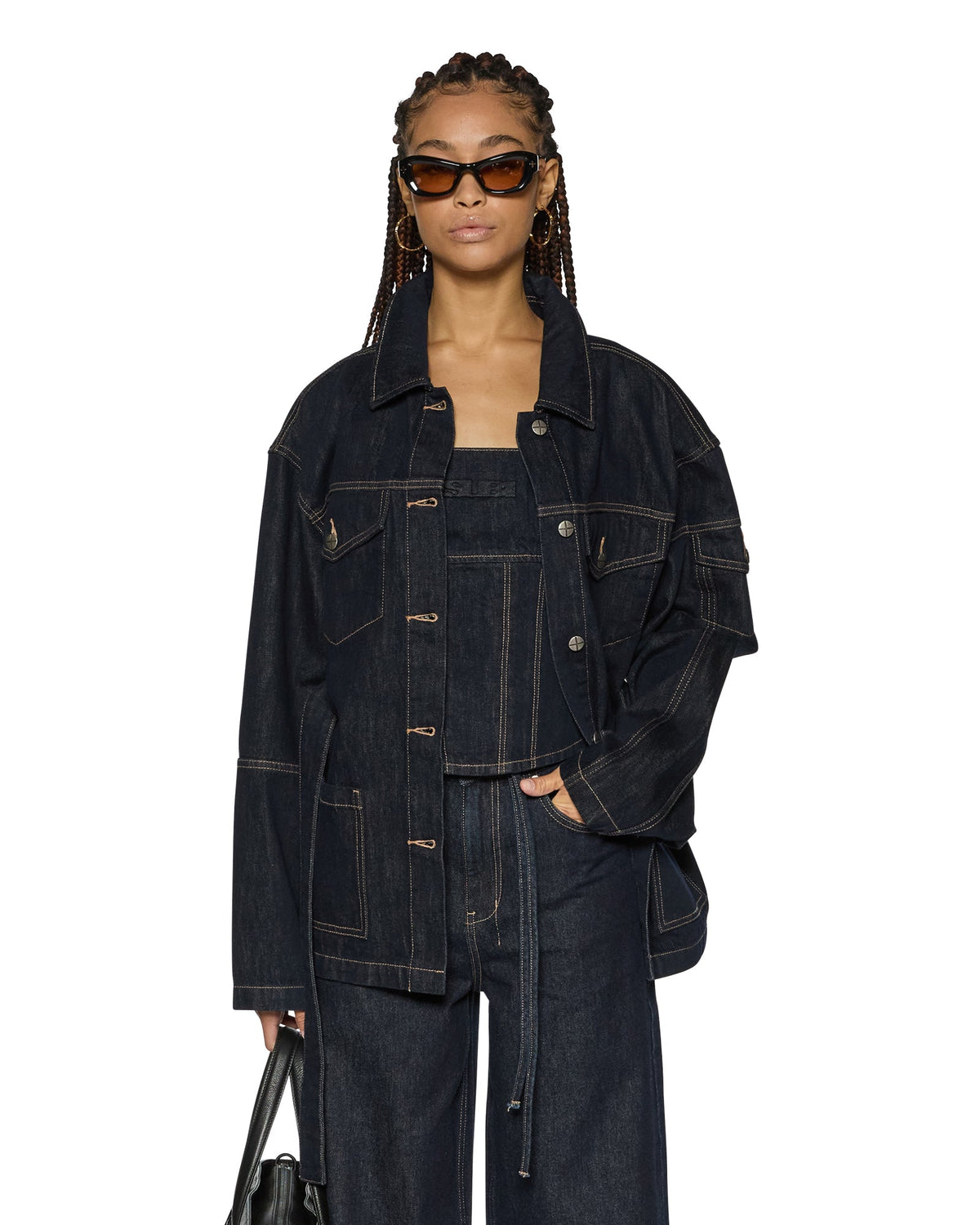 Womens Duty Jacket Zenith Pop Oversized Jackets - Denim