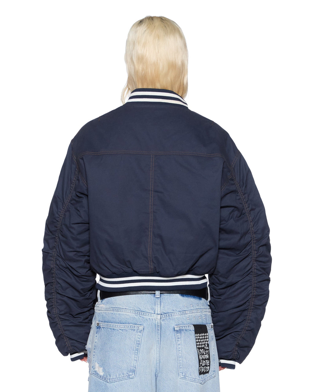 Womens Dynasty Bomber Jacket Navy Relaxed Jackets - Navy
