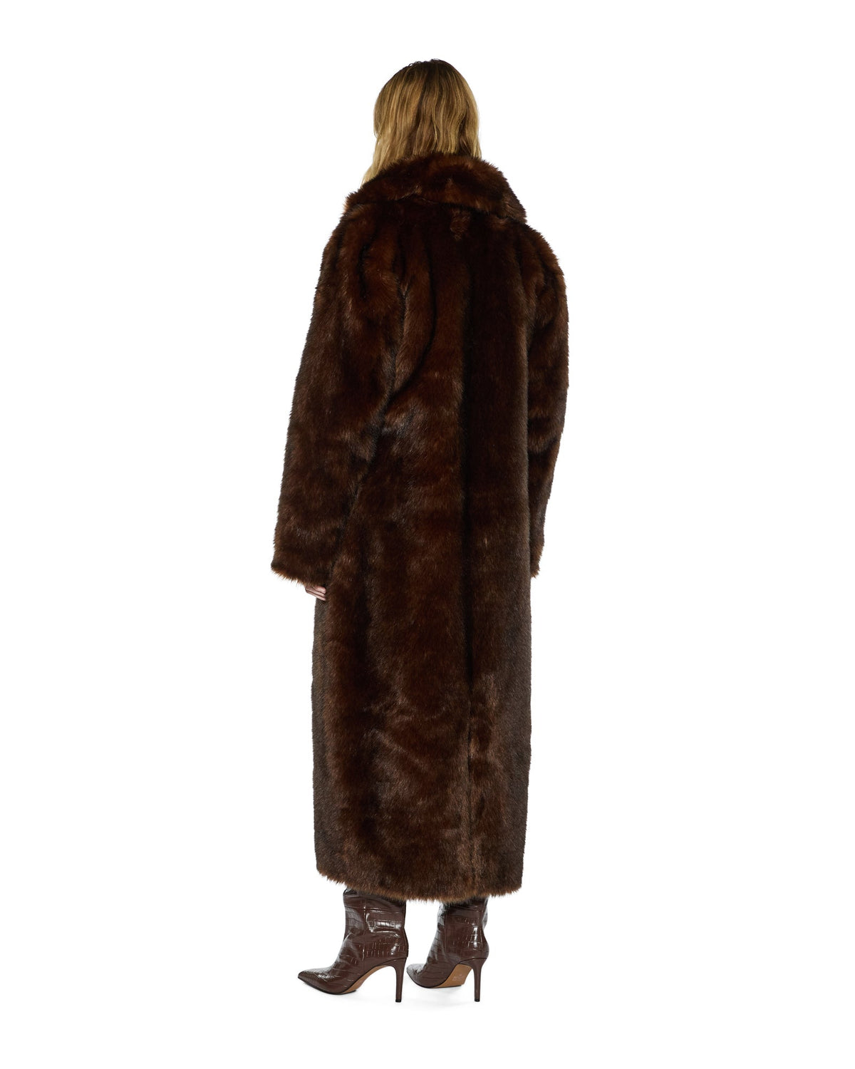 Womens Alton Faux Fur Jacket Tawny Straight Jackets - Brown