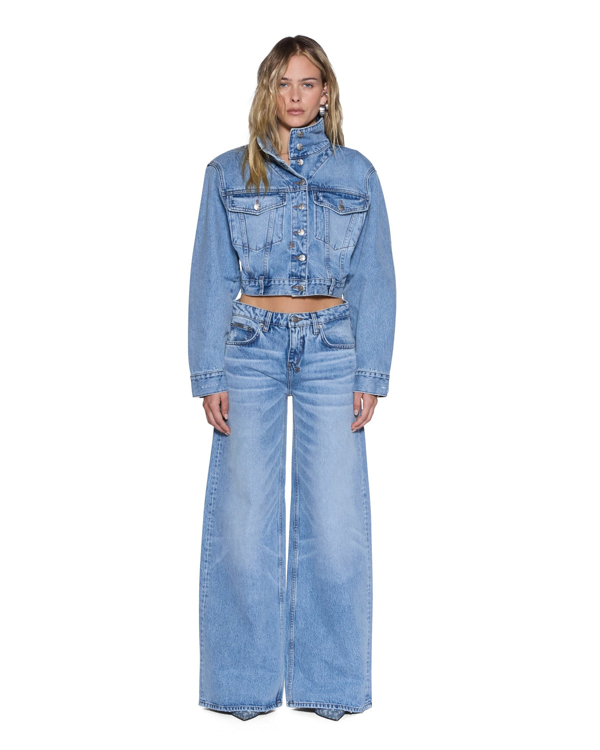 Womens Dropout Jean Mercer Blue Relaxed Denim Jeans - Denim