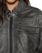 Womens Highway Bomber Vintage Black Regular Jackets - Black