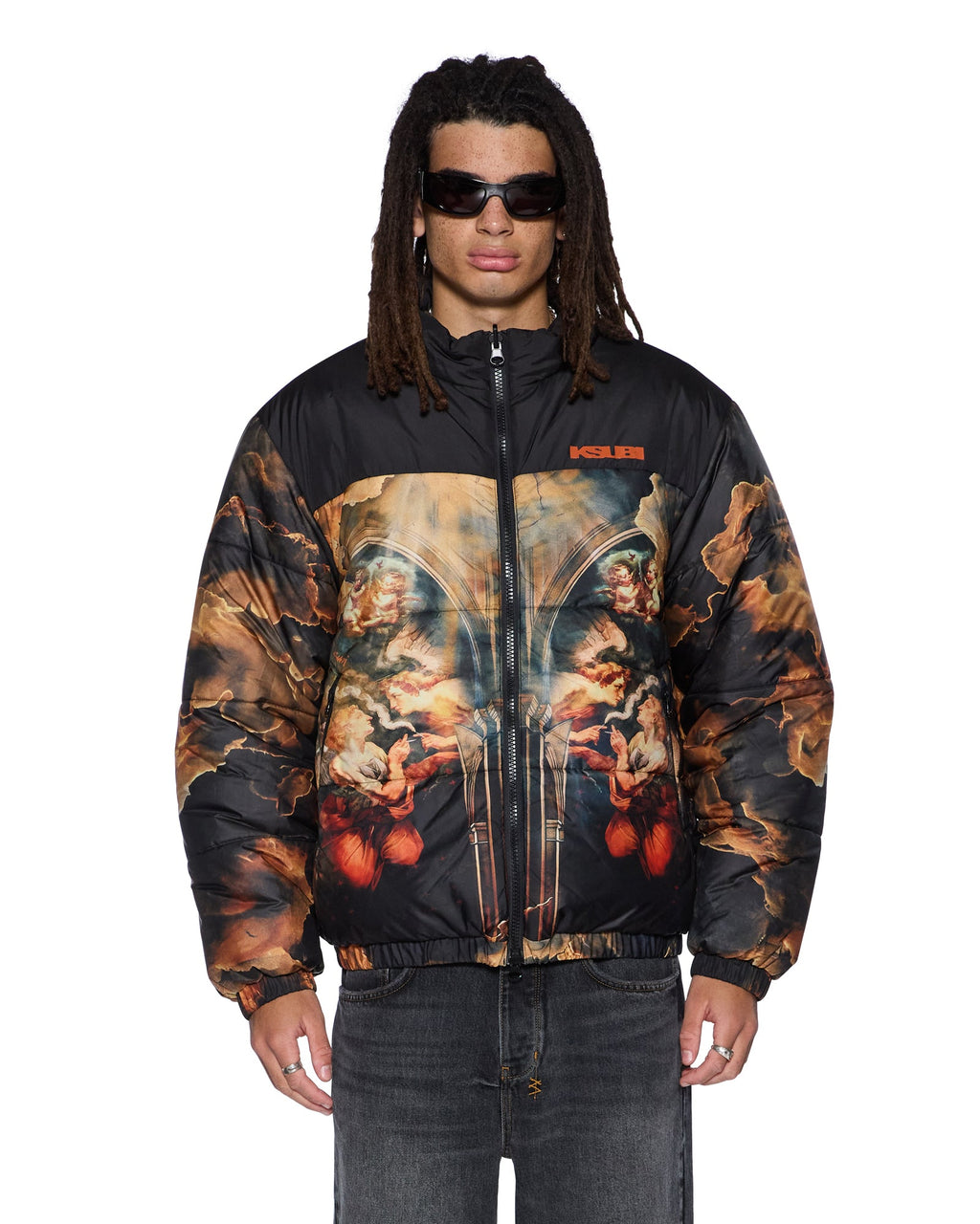 Mens Holy Puffer Jacket Multi Regular Jackets - Multi Colour