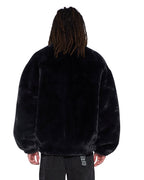 Mens Hussle Faux Fur Jacket Black Regular Jackets - Black