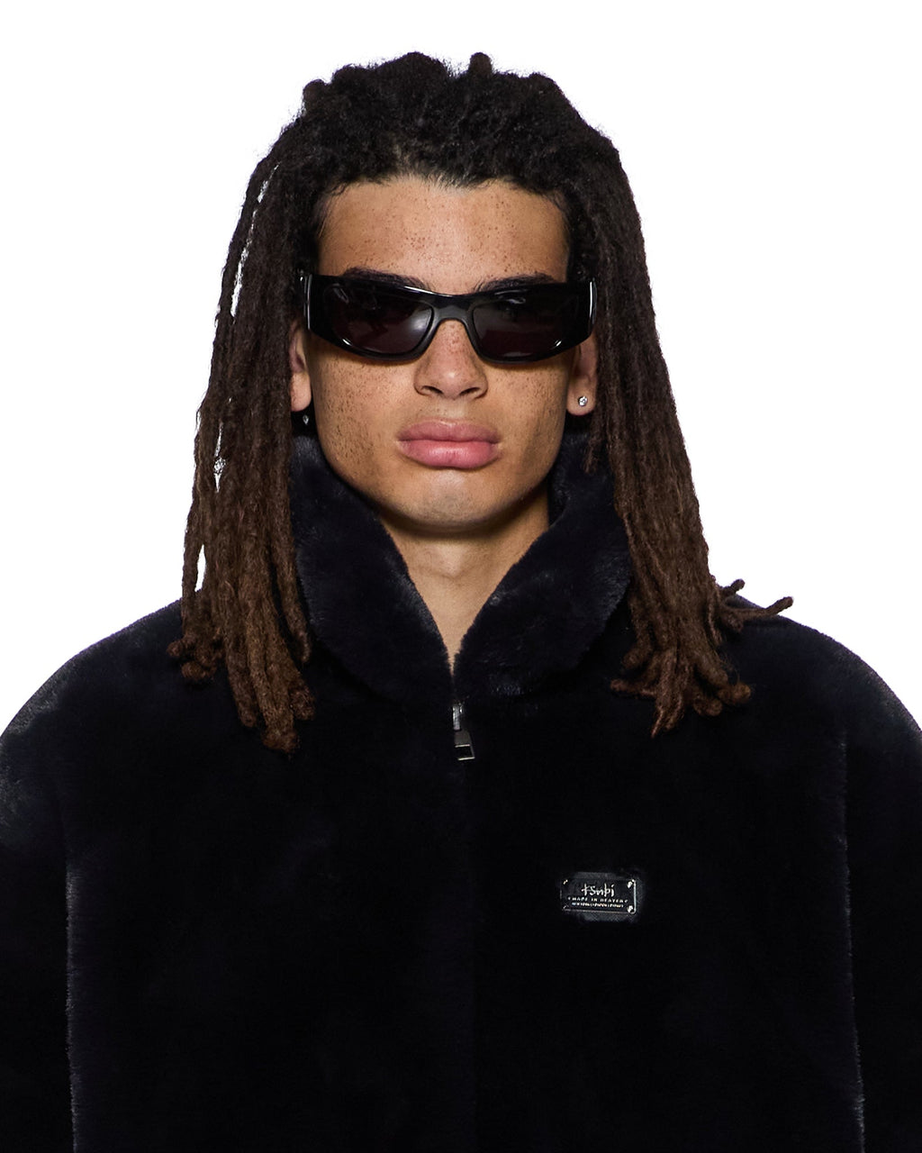 Mens Hussle Faux Fur Jacket Black Regular Jackets - Black