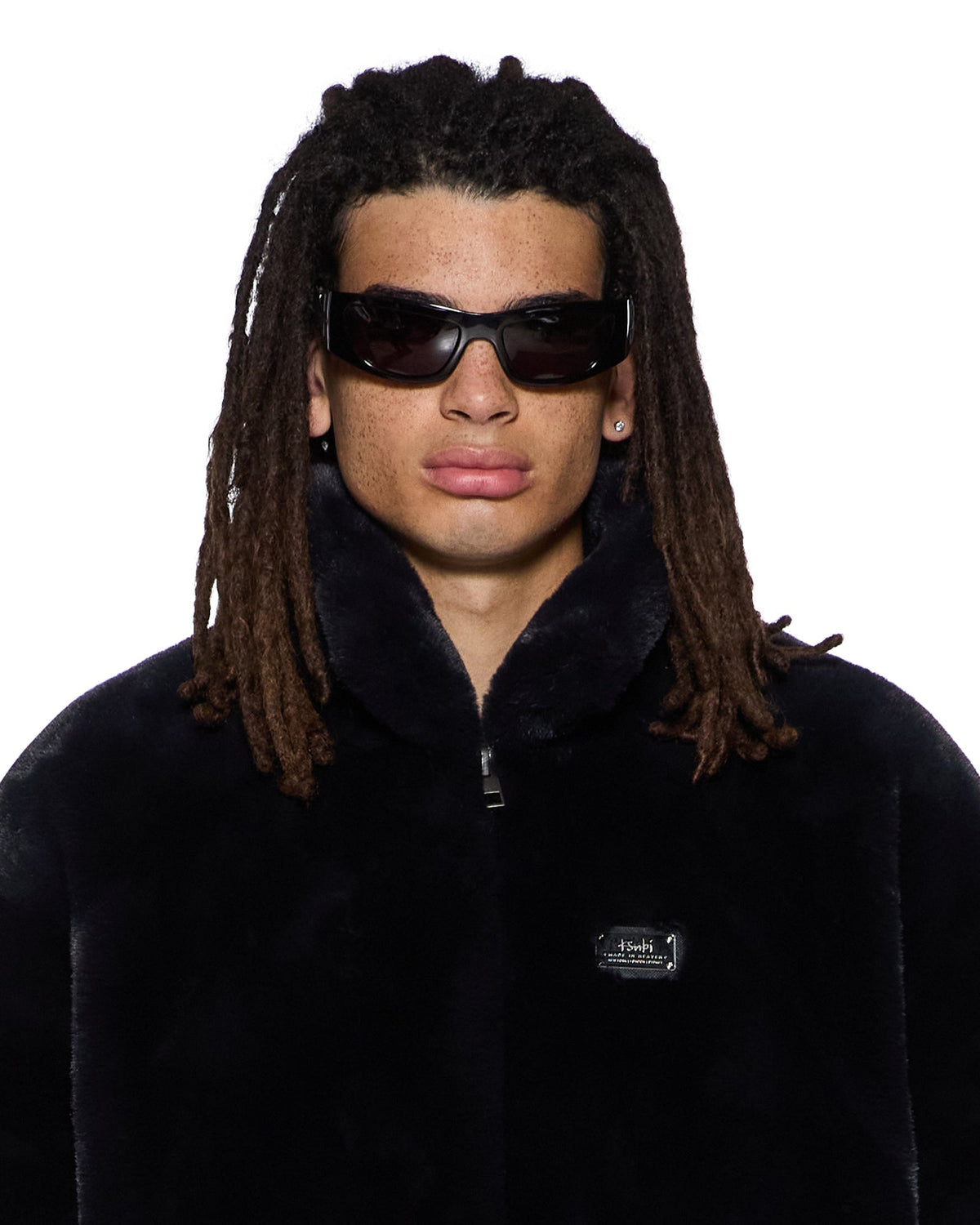 Mens Hussle Faux Fur Jacket Black Regular Jackets - Black