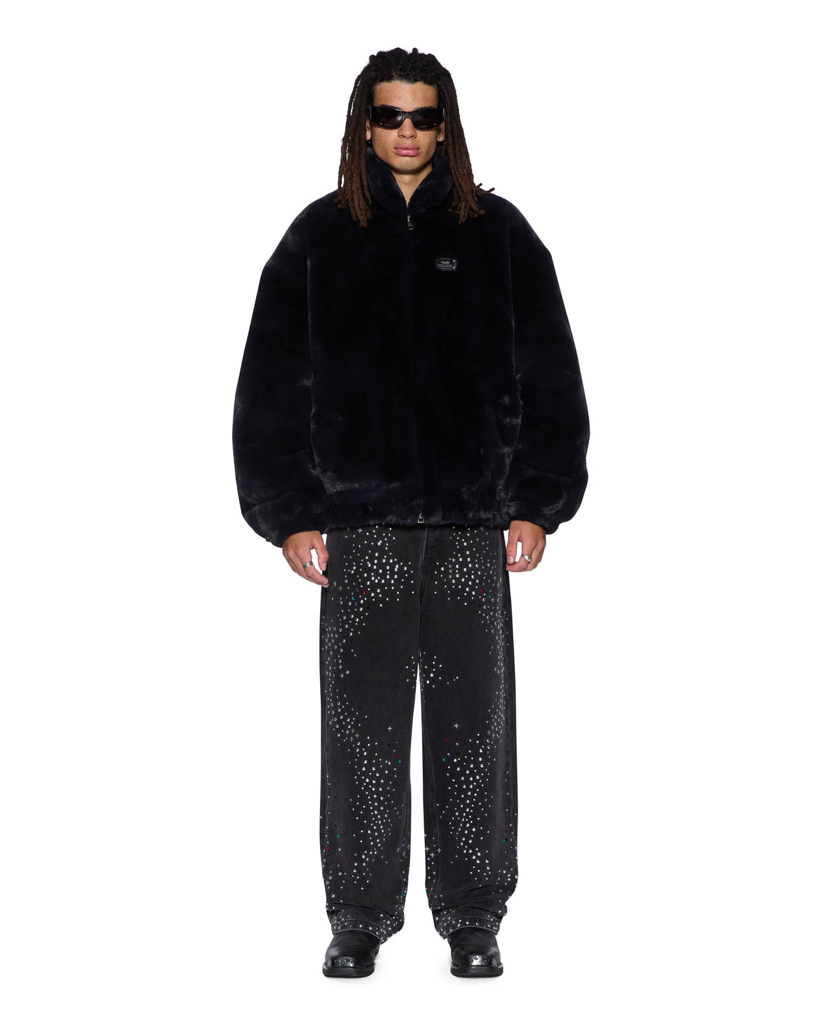 Mens Maxx Renaissance Baggy Denim Jeans - Black