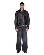 Mens Eldorado Leather Jacket Black Straight Jackets - Black