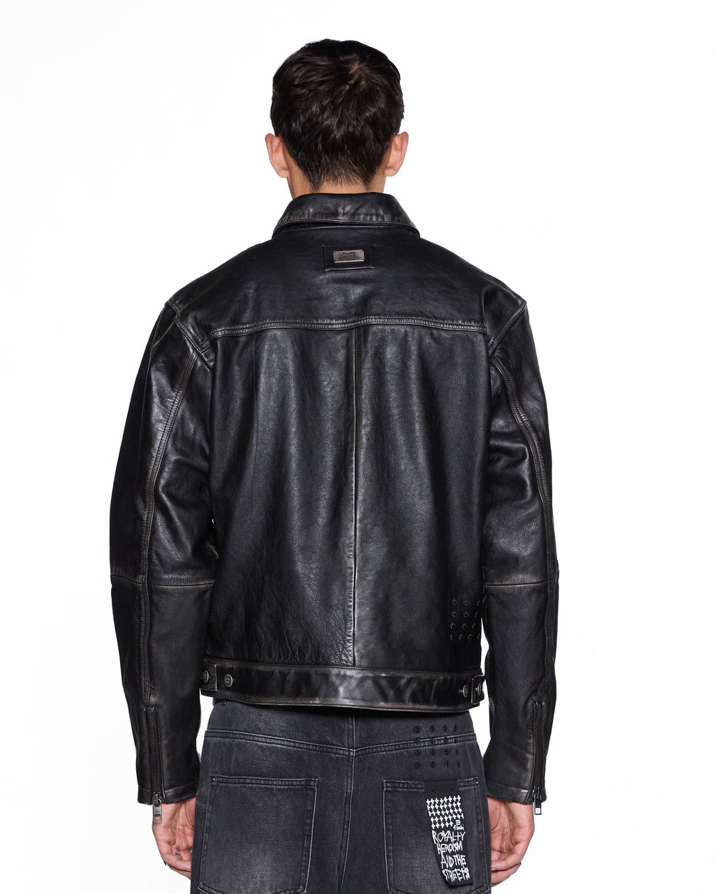 Mens Eldorado Leather Jacket Black Straight Jackets - Black
