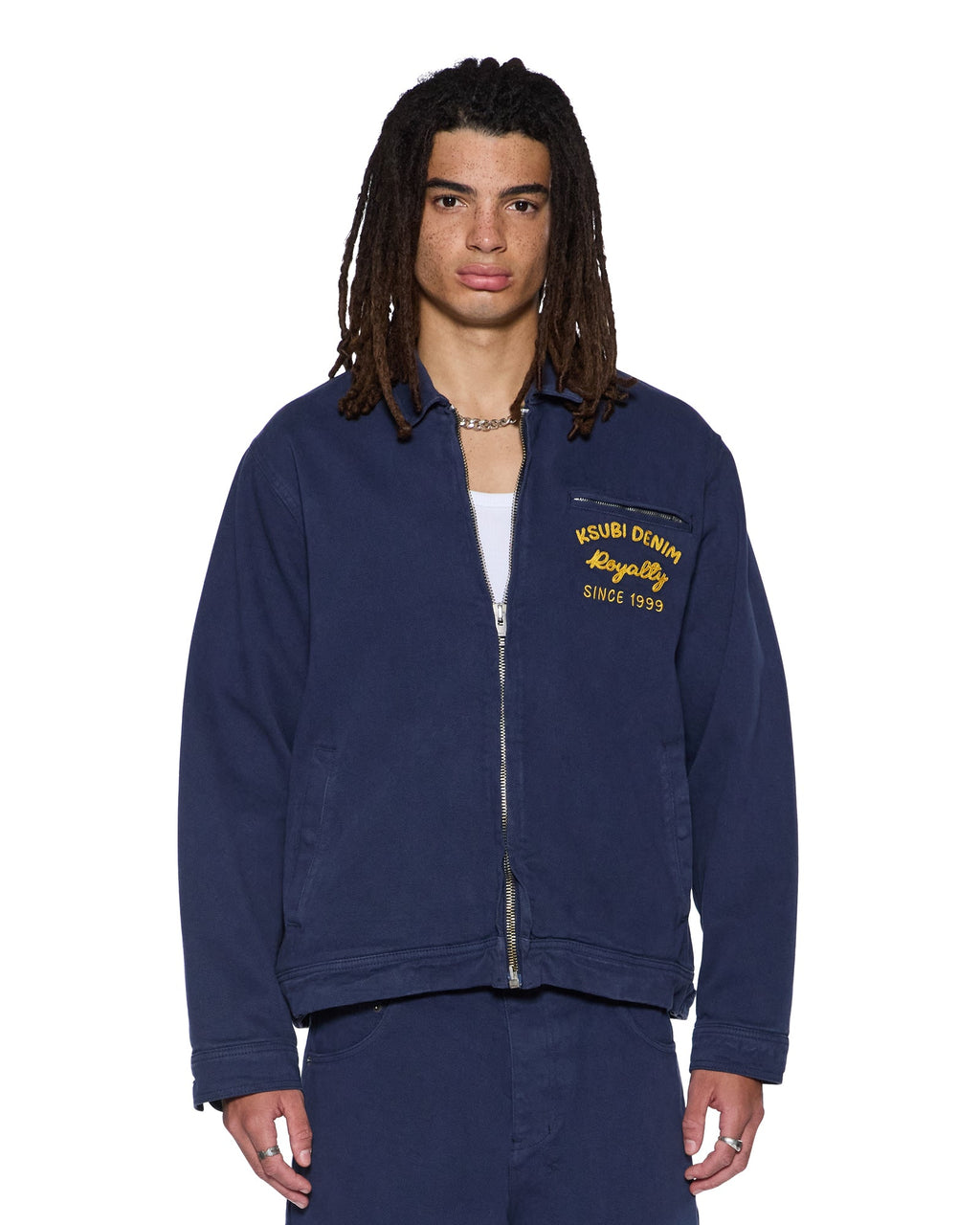 Mens Mechanik Chainstitch Jacket Ink Blue Regular Jackets - Navy