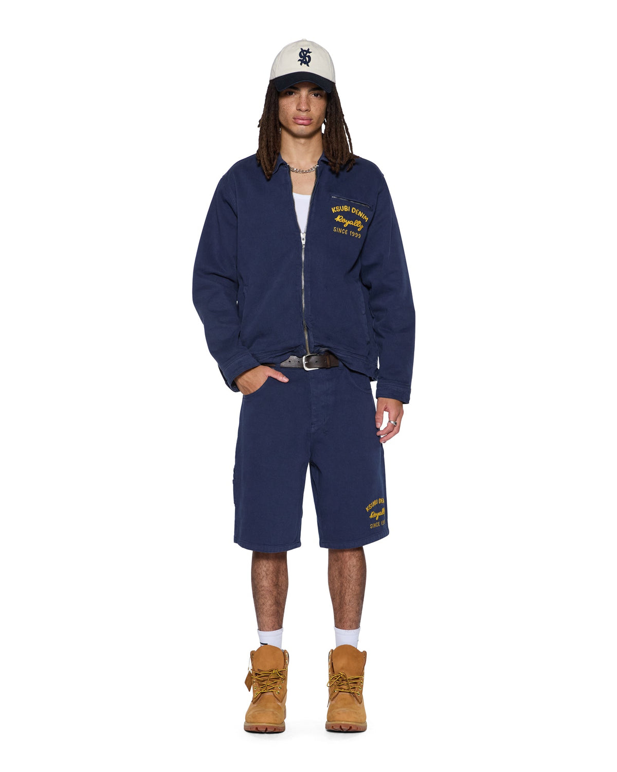 Mens Mechanik Chainstitch Jacket Ink Blue Regular Jackets - Navy