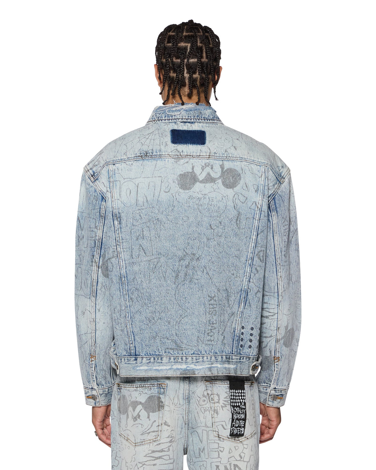 Mens Oh G Jacket Bunker Blue Noize Oversized Jackets - Denim