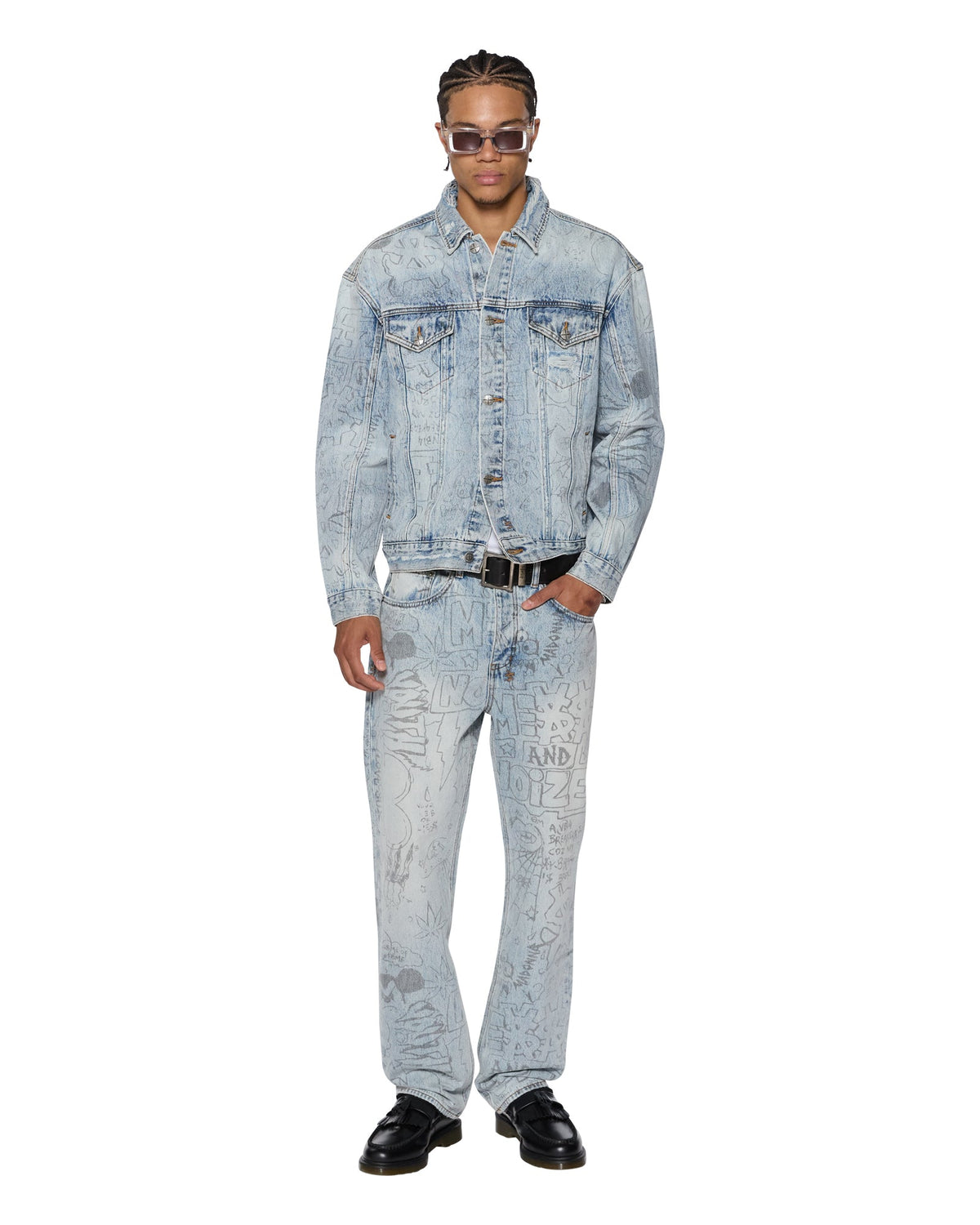 Mens Oh G Jacket Bunker Blue Noize Oversized Jackets - Denim