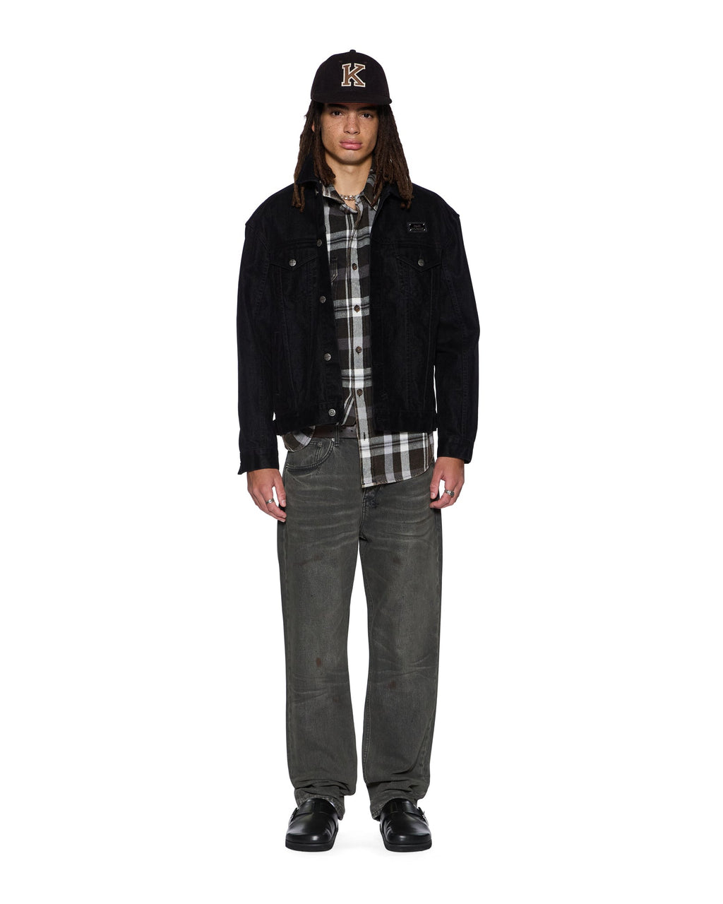 Mens Oh G Jacket Flocked Black Oversized Jackets - Black