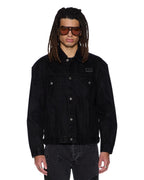 Mens Oh G Jacket Flocked Black Oversized Jackets - Black