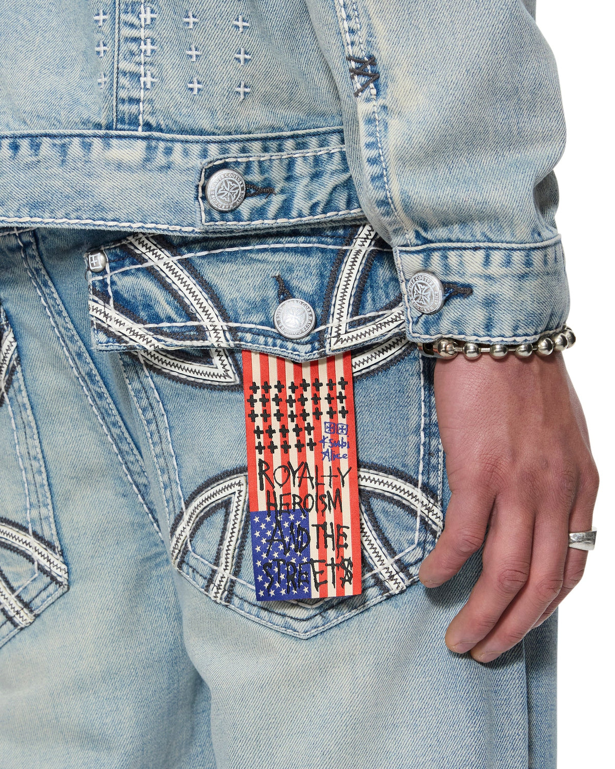 Mens Ksubi X Alice Hollywood Oh G Jacket Punk Regular Jackets - Denim