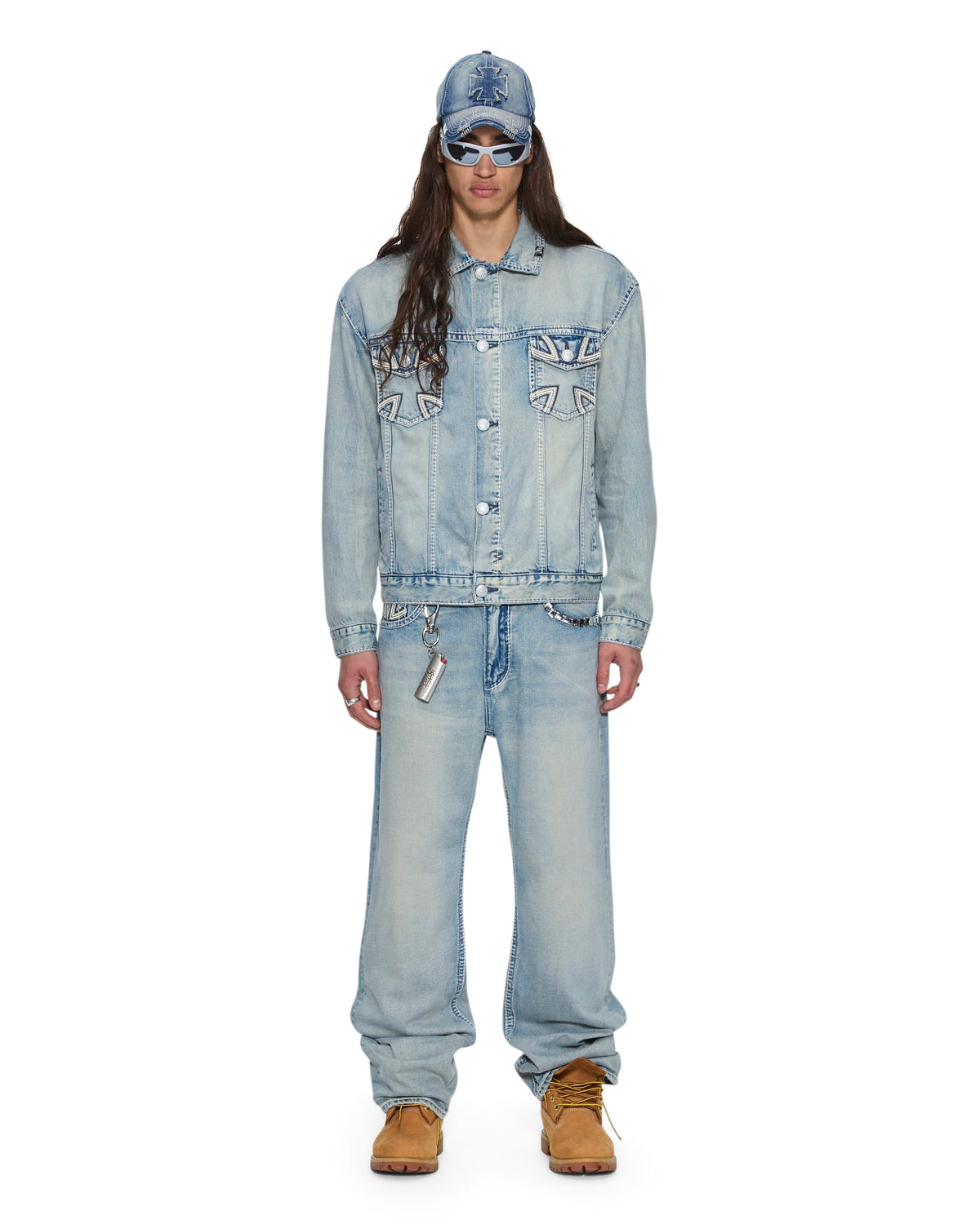 Mens Ksubi X Alice Hollywood Oh G Jacket Punk Regular Jackets - Denim