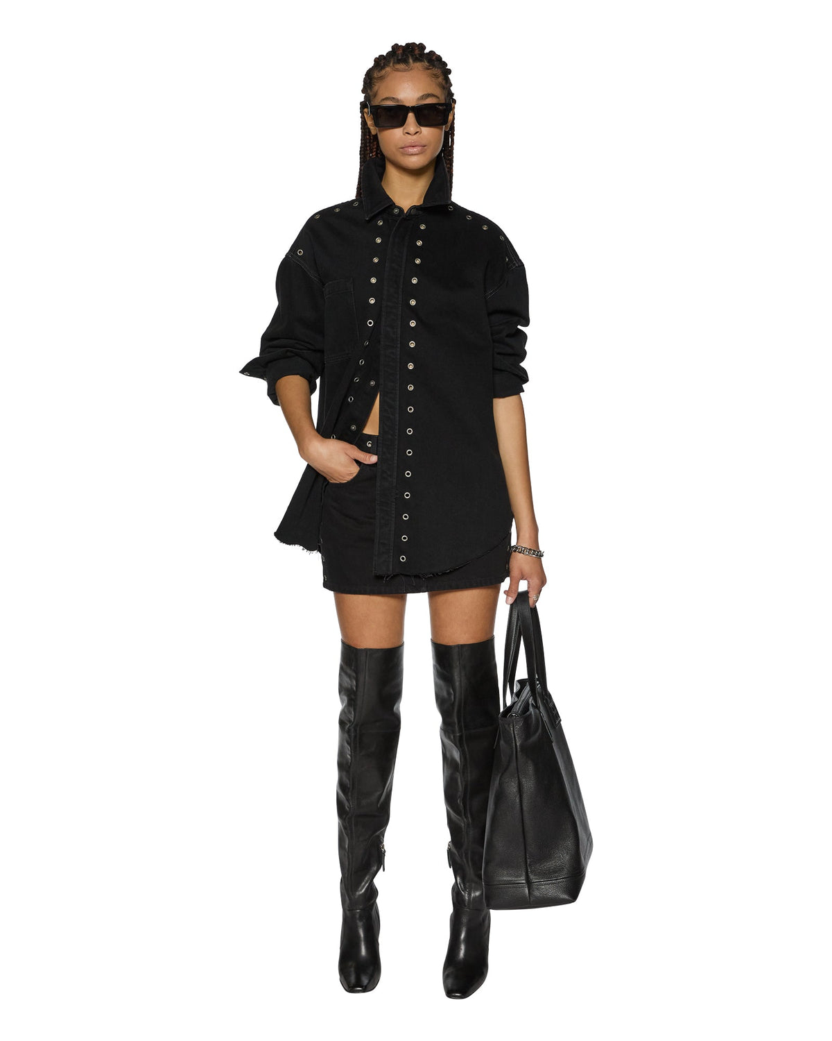Womens Low Rider Mini Vice Slim Skirts - Black