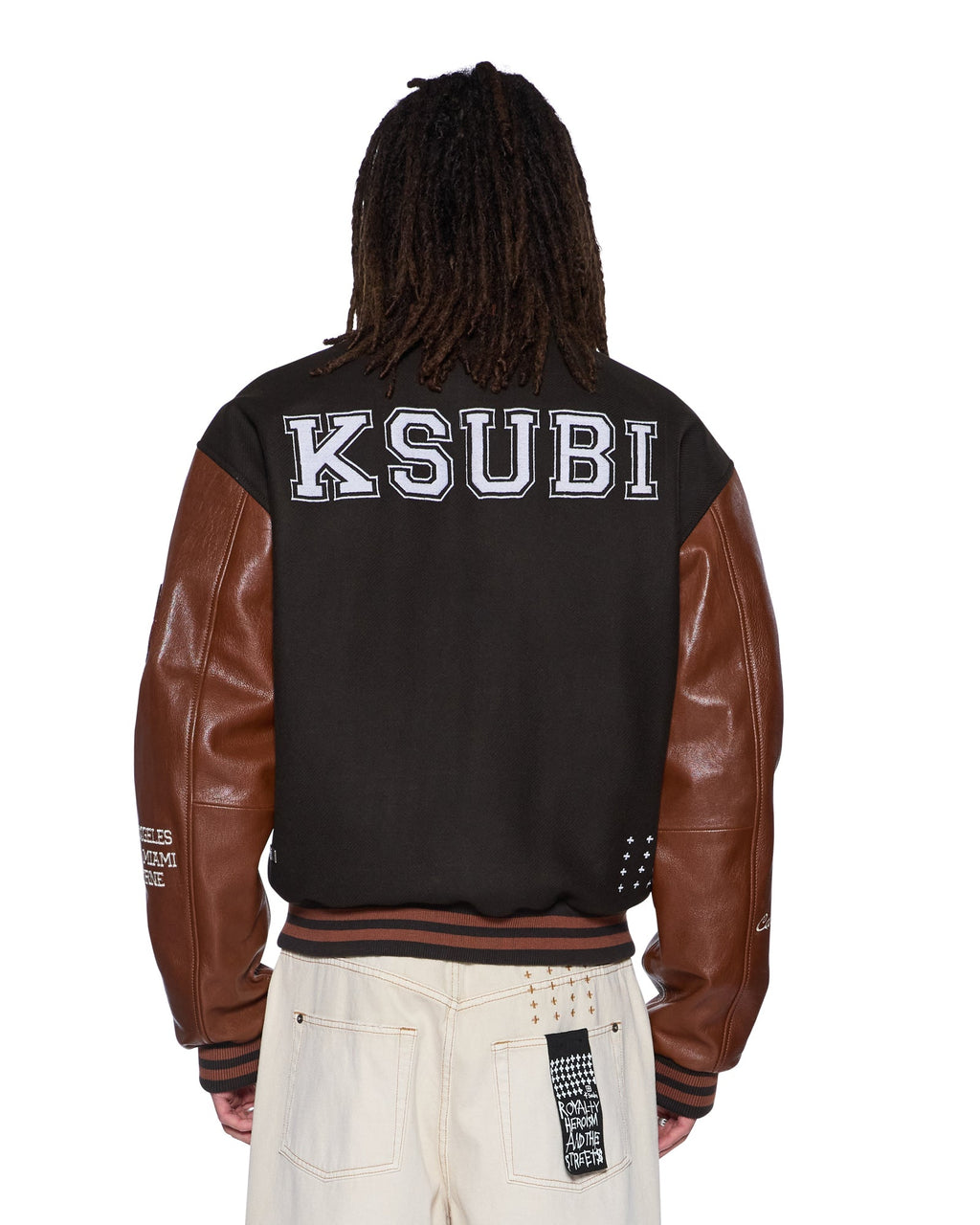 Mens Patched Varsity Jacket Chocolate Regular Jackets - Brown