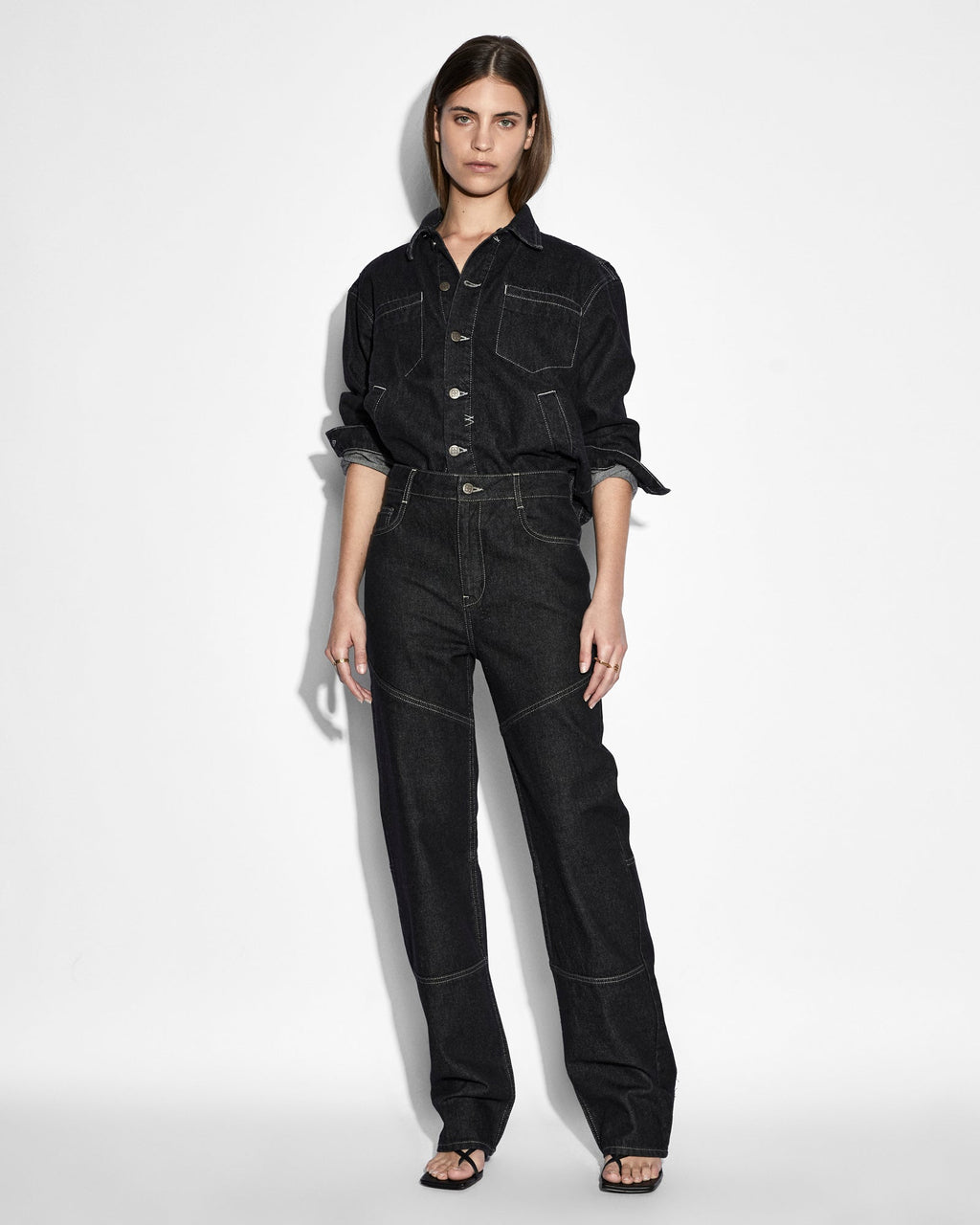 Womens Playback Midnight Straight Denim Jeans - Black