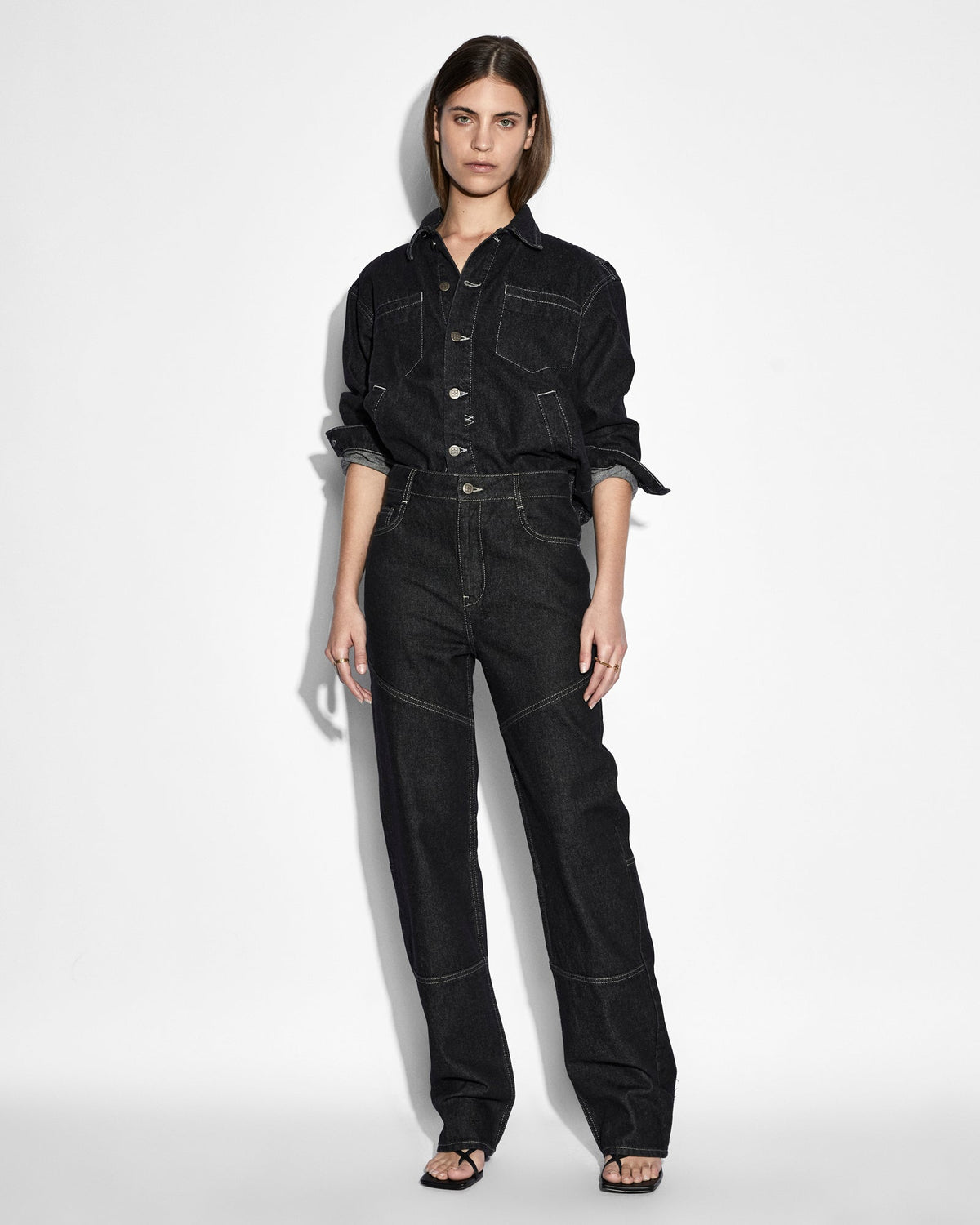 Womens Playback Midnight Straight Denim Jeans - Black
