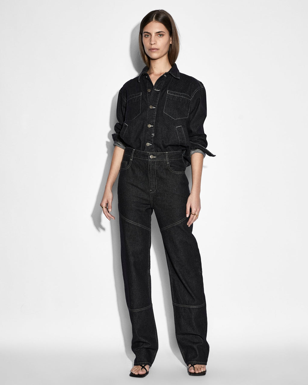 Womens Playback Midnight Straight Denim Jeans - Black