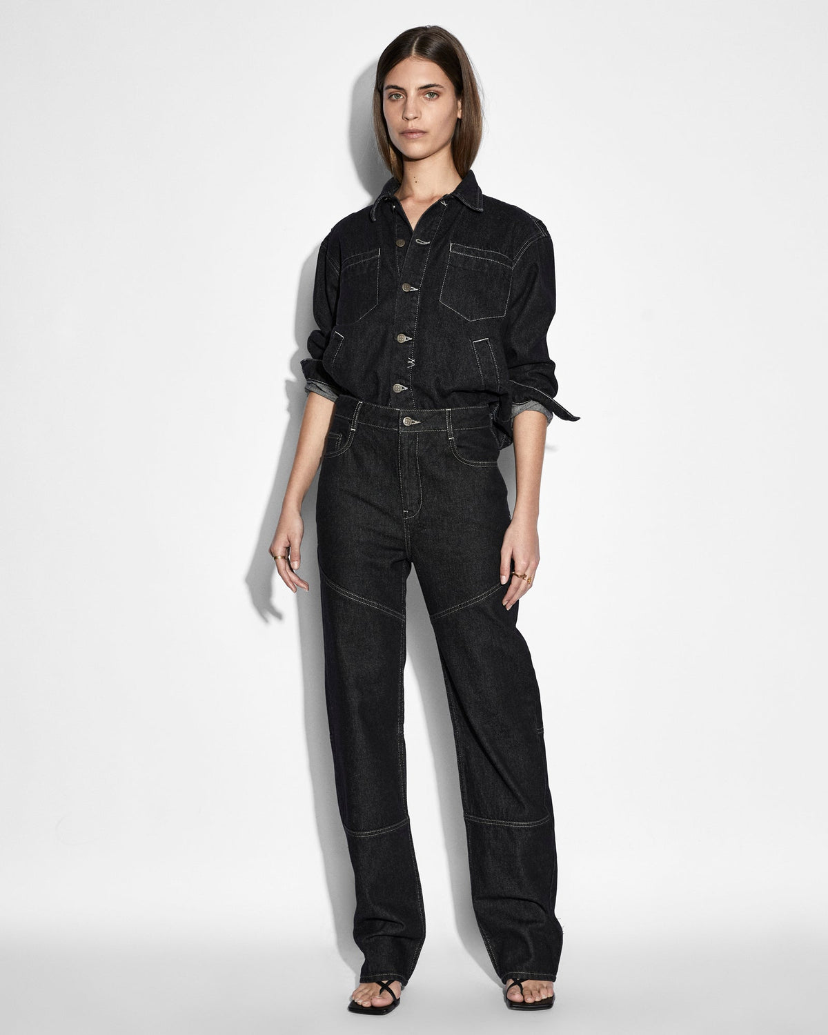 Womens Playback Midnight Straight Denim Jeans - Black