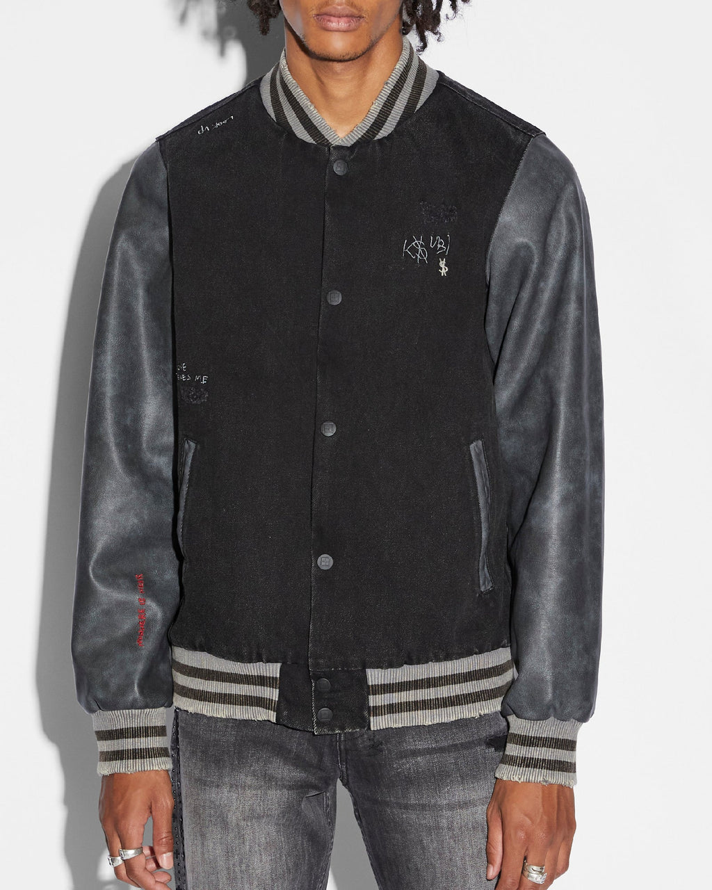 Mens Skribed King Jacket Black Regular Jackets - Black