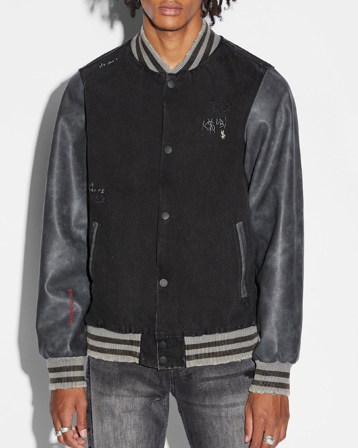 Mens Skribed King Jacket Black Regular Jackets - Black