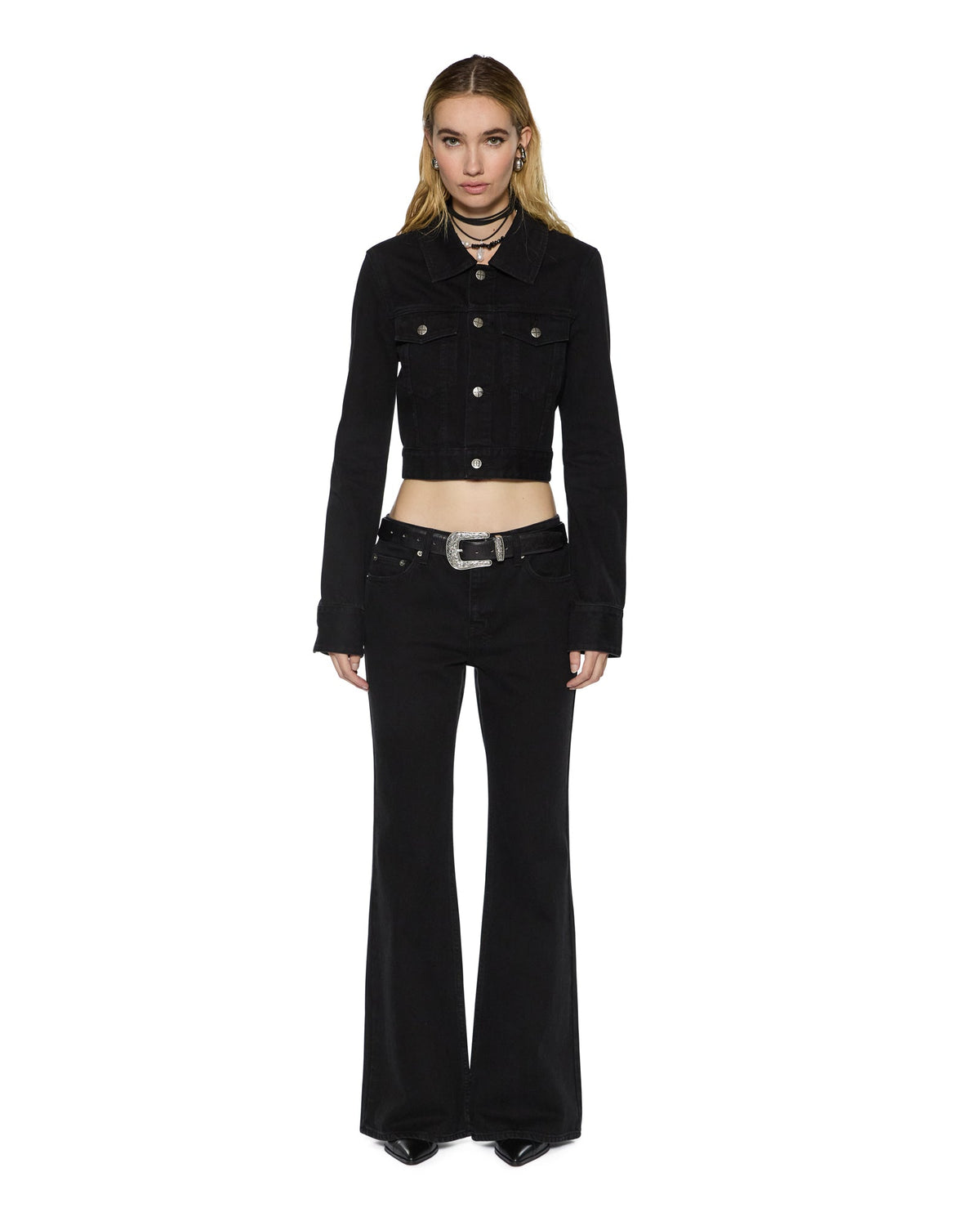 Womens Soho Lo Jet Black Bootcut Denim Jeans - Black