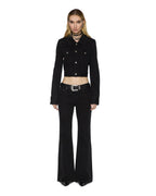 Womens Slim Trucker Jet Black Slim Jackets - Black