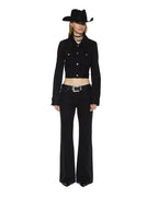 Womens Slim Trucker Jet Black Slim Jackets - Black