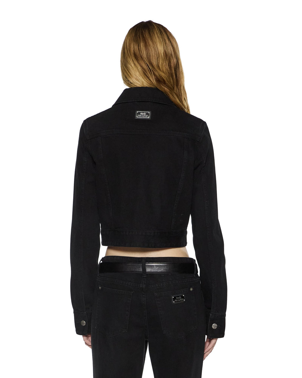 Womens Slim Trucker Jet Black Slim Jackets - Black