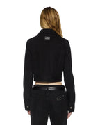 Womens Slim Trucker Jet Black Slim Jackets - Black